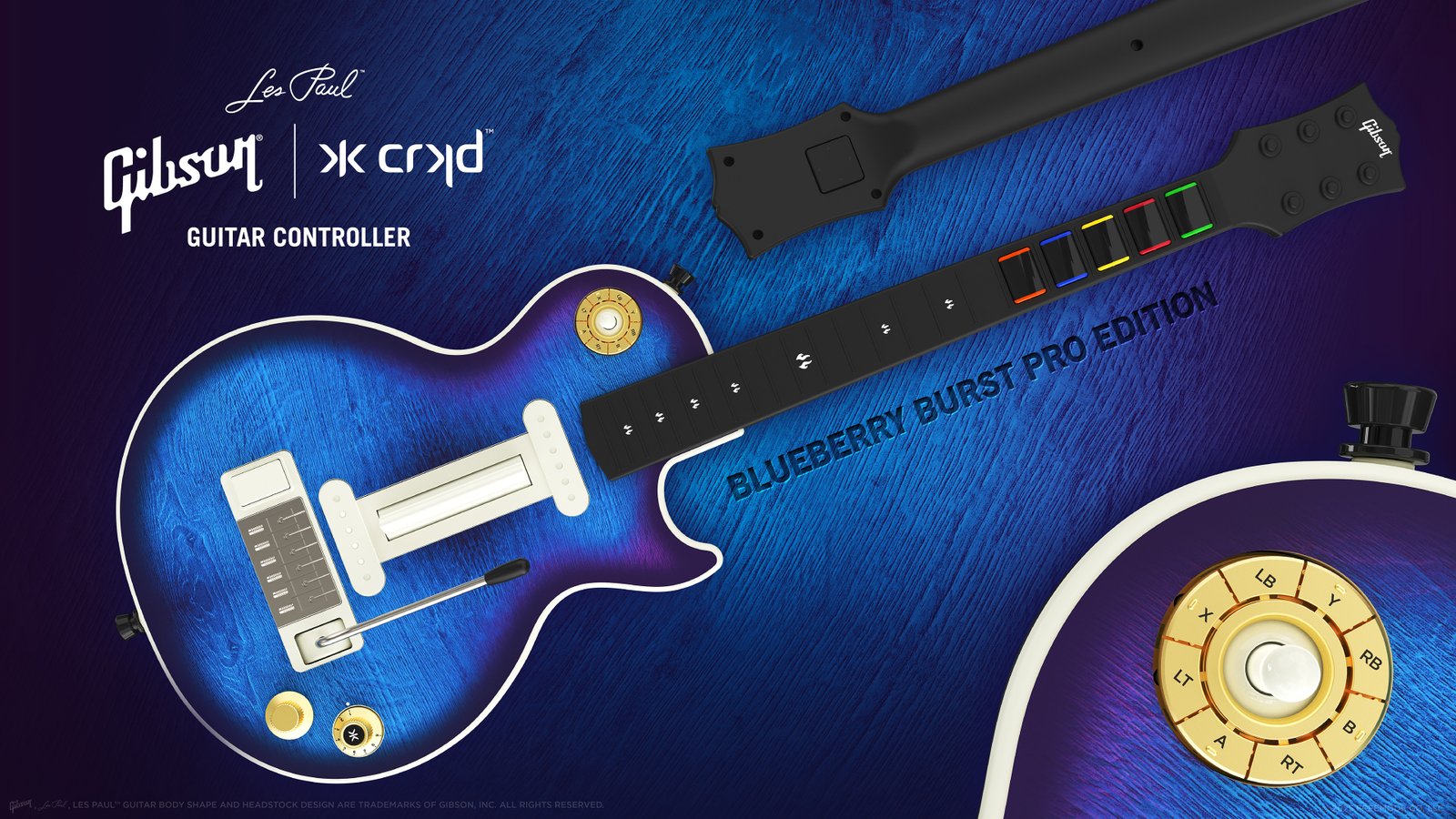A unidade de controle de guitarra colorida.