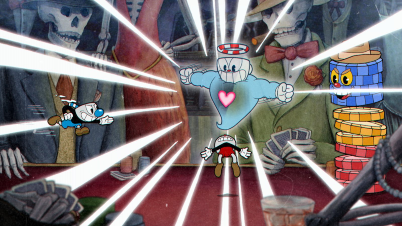 Instantâneo de tela de Cuphead. Luta principal.