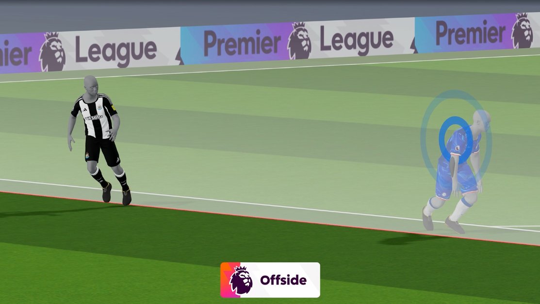 Um exemplo de uma decisão visual da Premier League inglesa.